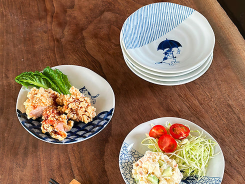 Asabashi cat plates gift set